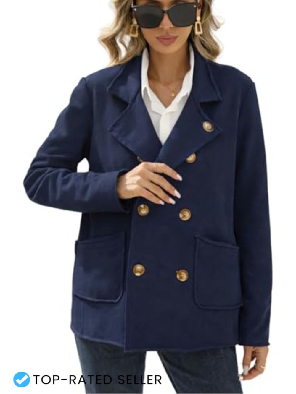 Women's Double Breasted Trench Coat Long Sleeve Cotton Classic Fall Winter